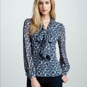 Tory Burch Bryce Bow Blouse Size 4